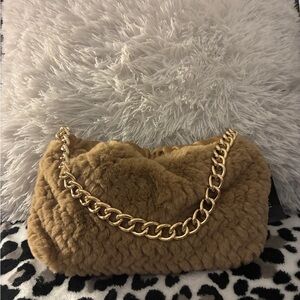Luxurious Faux Fur Chain Shoulder Bag